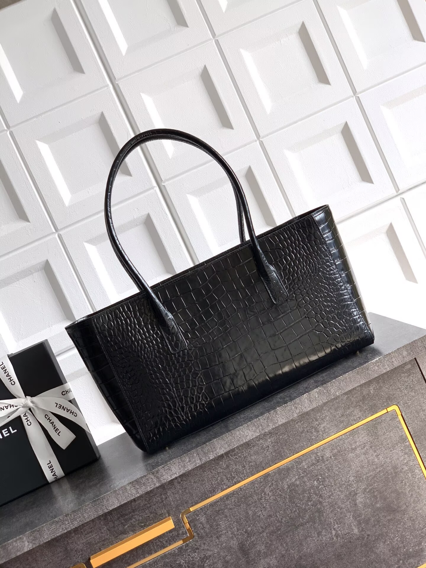 Chanel 2026SS Original Crocodile Leather A31021 Black Chanel 2026SS Original Crocodile Leather A31021 Black