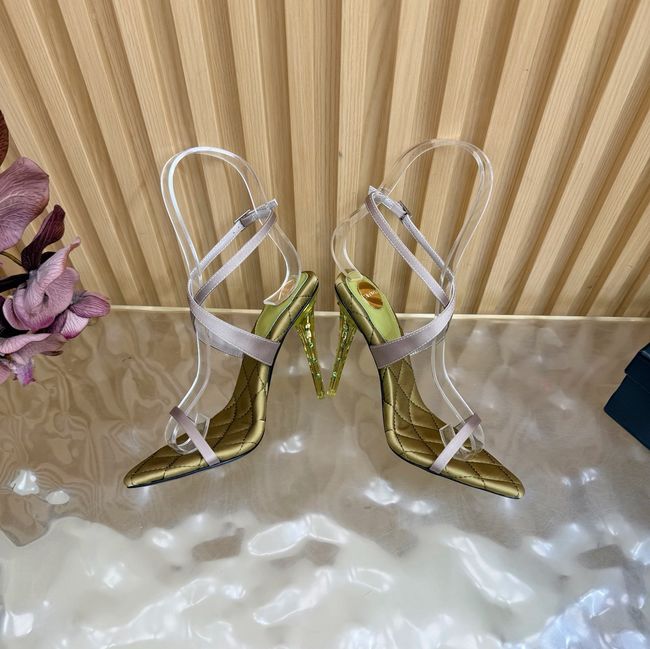 Saint Laurent in satin crepe and rhinestones Heel 10CM 69014-4 Saint Laurent in satin crepe and rhinestones Heel 10CM 69014-4