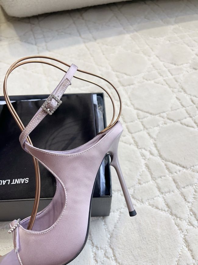 Saint Laurent in satin crepe and rhinestones Heel 10.5CM 69021-2 Saint Laurent in satin crepe and rhinestones Heel 10.5CM 69021-2