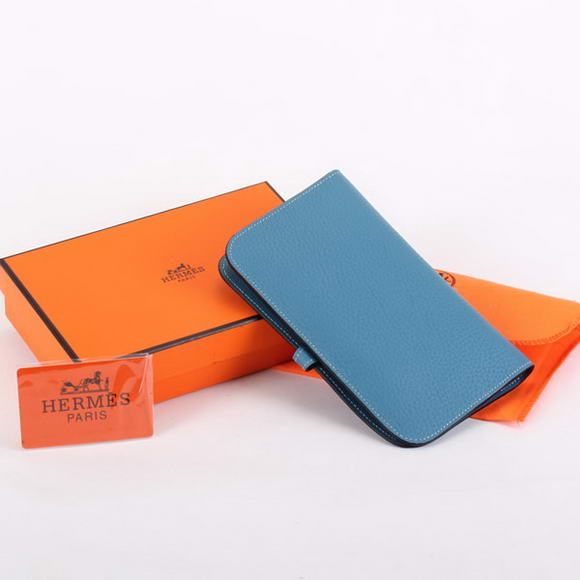 Hermes Dogon Combined Wallets A508 Blue Hermes Dogon Combined Wallets A508 Blue