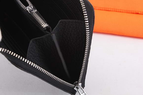 Hermes Togo Leather Perforated Zippy Wallet 9032 Black Hermes Togo Leather Perforated Zippy Wallet 9032 Black